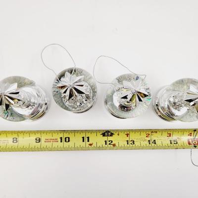BEAUTIFUL 4 SET OF QUALITY MADE SNOW GLOBE ORNAMENTS