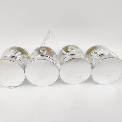 BEAUTIFUL 4 SET OF QUALITY MADE SNOW GLOBE ORNAMENTS