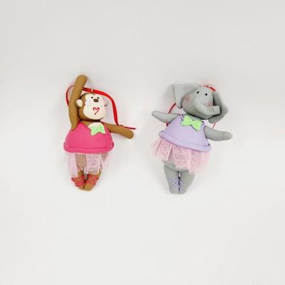 CUTE DANCING BALLERINA ELEPHANT & MONKEY ORNAMENTS