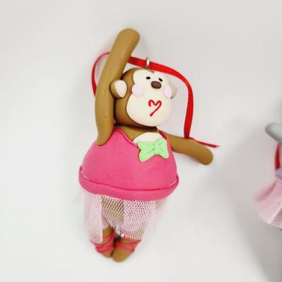 CUTE DANCING BALLERINA ELEPHANT & MONKEY ORNAMENTS