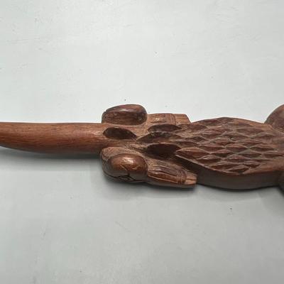 Retro Wood Carved Indigenous Cultural Alligator Figurine
