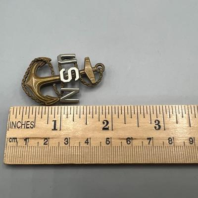 Vintage CPO USN Navy Military Memorabilia Anchor New York Pin Lapel Pin