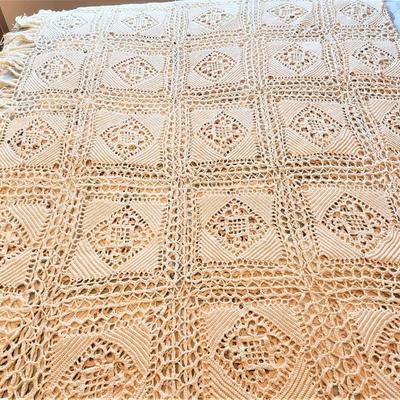 Lot #94  Lovely Crocheted Bed Cover - great  condition