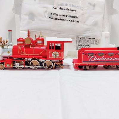 BACHMANN HAWTHORNE VILLAGE BUDWEISER "HOLIDAY EXPRESS" TRAIN ON30