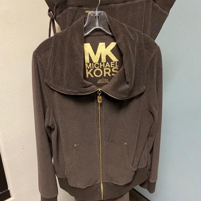 Michael by Michael Kors Dark Brown Terry Two Piece Loungwear Jogging Suit
