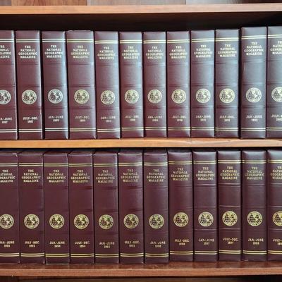 1987 - 1998 National Geographic Magazines in Leather Binders