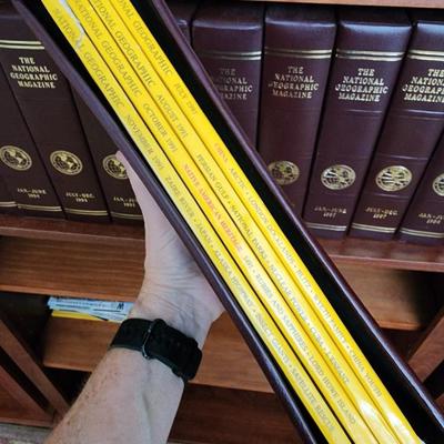 1987 - 1998 National Geographic Magazines in Leather Binders