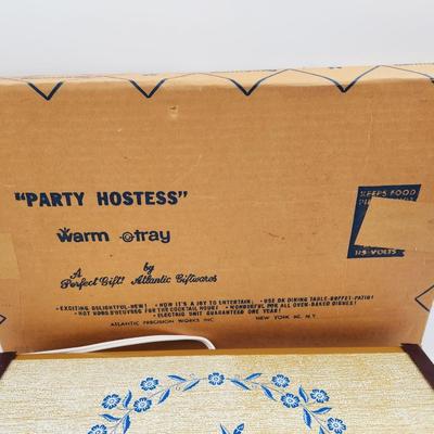 VINTAGE CORNFLOWER BLUE BY CORNING ELECTORIC FOOD WARMING TRAY - WORKS