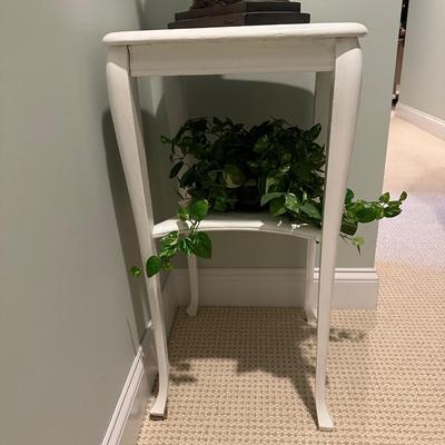 Small white side table