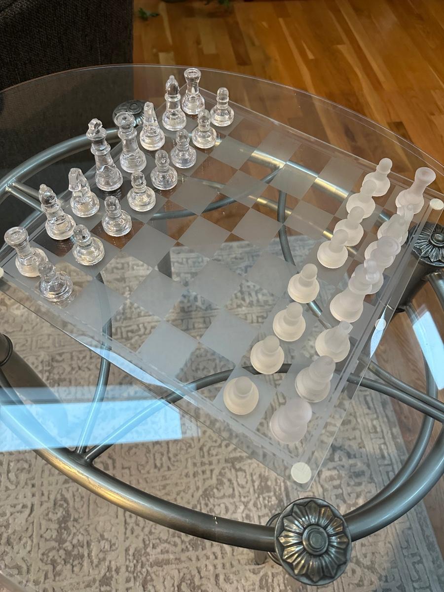 Beautiful glass chess board