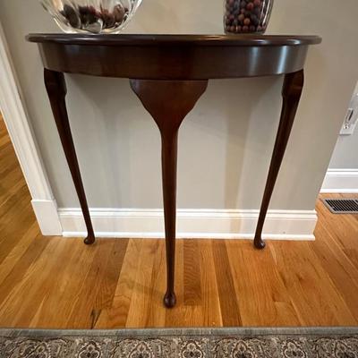 Wood demilune table