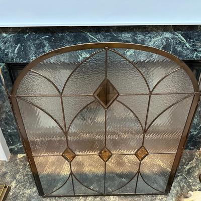 Gorgeous glass fireplace screen