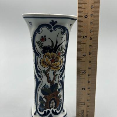 Vintage Royal Delft Koninklijke Porcelain Floral Spanish Victorian Style Flower Vase