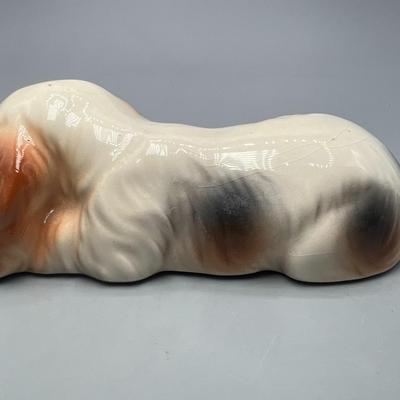 Retro Laying Ceramic Spaniel Puppy Dog Figurine
