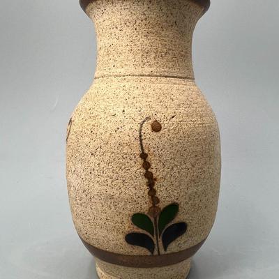 Retro Ceramic Pottery Mexican Tonala Style Bud Flower Vase