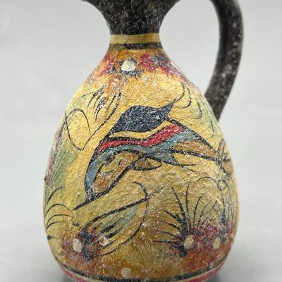 Small Vintage Hand Painted Museum Copy of Minoan Pottery Pitcher