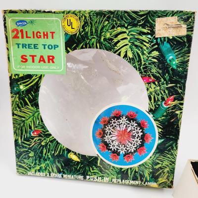 VINTAGE 21 LIGHT TREE TOP STAR - WORKS