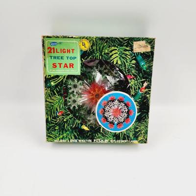 VINTAGE 21 LIGHT TREE TOP STAR - WORKS