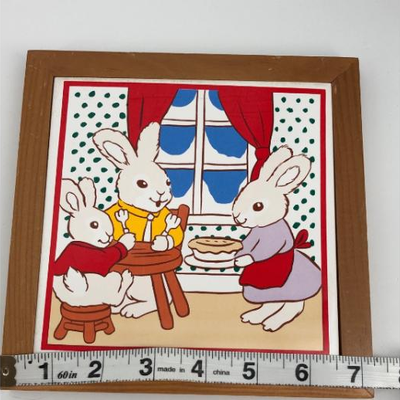 Vintage Bunny and Pie Wall Sign
