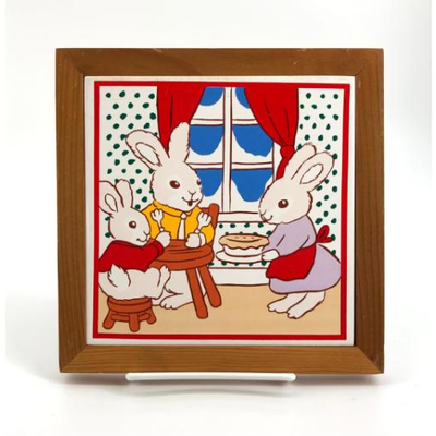 Vintage Bunny and Pie Wall Sign