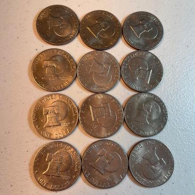 12 Eisenhower Dollar Coins