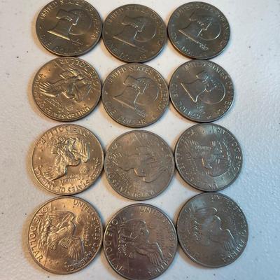 12 IKE Dollar Coins