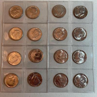 16 Kennedy Halves 90% silver 1964 uncirculated