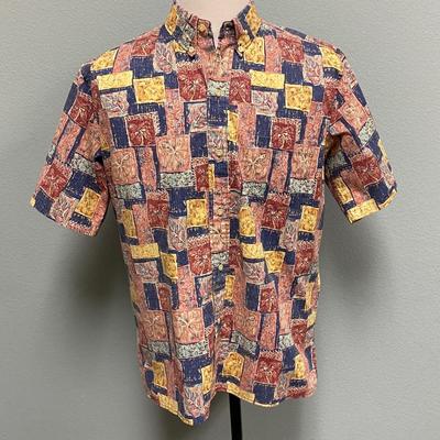 Men's Colorful Reyn Spooner Button Front Hawaiian Shirt Size Large