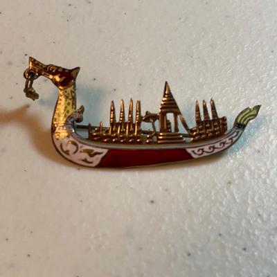 Avante Garde Royal Temple Dragon Boat Brooch