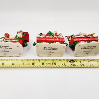 DANBURY MINT CHRISTMAS CHIHUAHUA TRAIN W/ ORIGINAL BOX