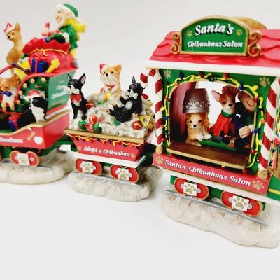 DANBURY MINT CHRISTMAS CHIHUAHUA TRAIN W/ ORIGINAL BOX
