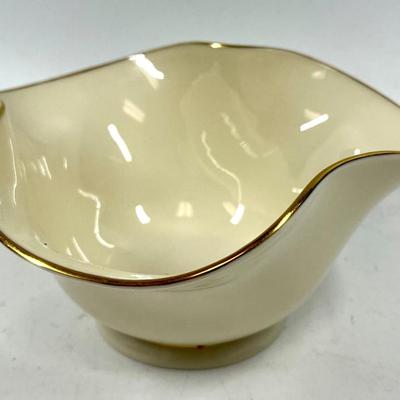 Lennox White and gold trim Tricorner decorative dish