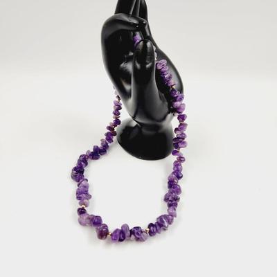 BEAUTIFUL AUTHENTIC PURPLE AMETHYST NECKLACE