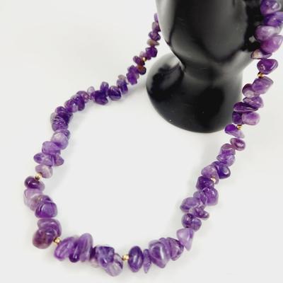 BEAUTIFUL AUTHENTIC PURPLE AMETHYST NECKLACE