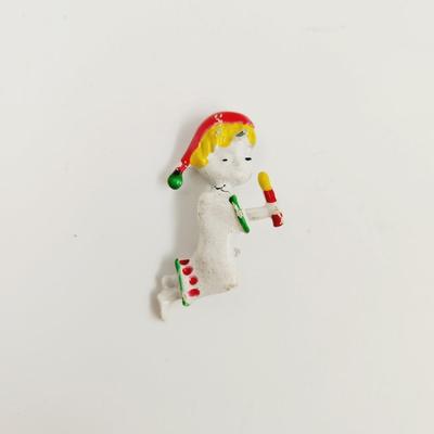 VINTAGE METAL CHRISTMAS ELF PIN