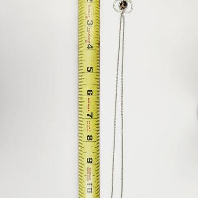 CUTE SILVER TONED W/ DECORATIVE DUAL PENDANT NECKLACE