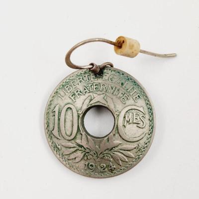 FRANCE REPURPOSED 10 CENT COIN EARRINGS