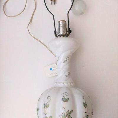Mid Century Milk Glass Lamp 