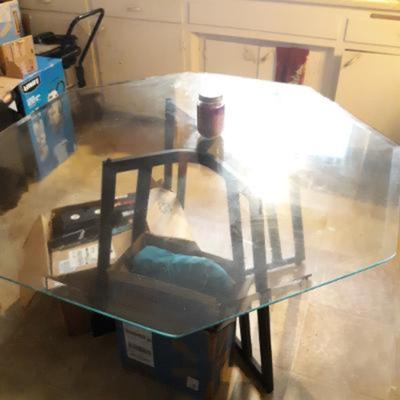Dining Room Table -Glass and Iron
