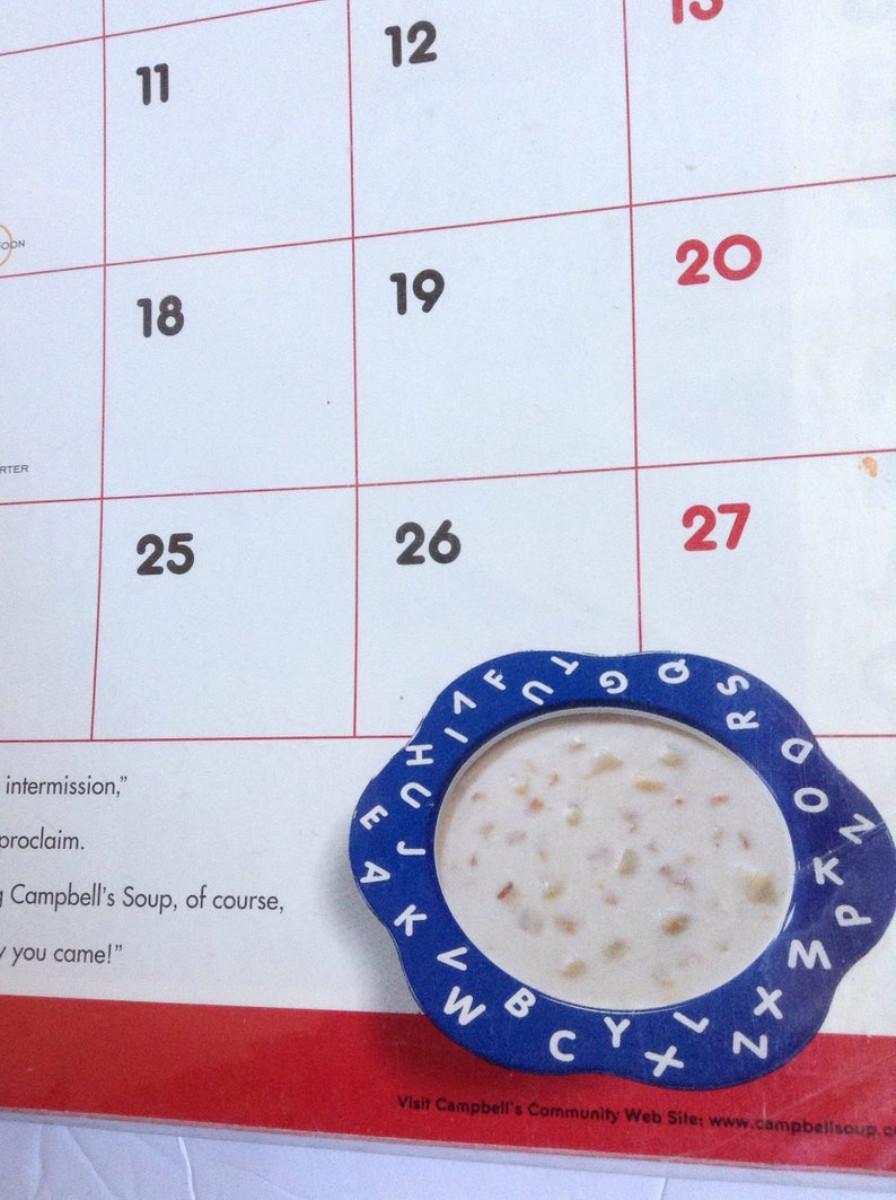 80s Campbell's Soup Calendar