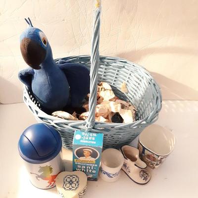 Blue Basket of Goodies, Rio, Milkglass, Unicorn, Stoneware, Porcelain