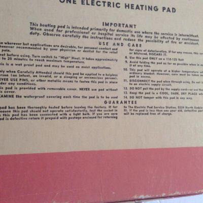 Northern Electric Bakelite Heating Pad Mid Century