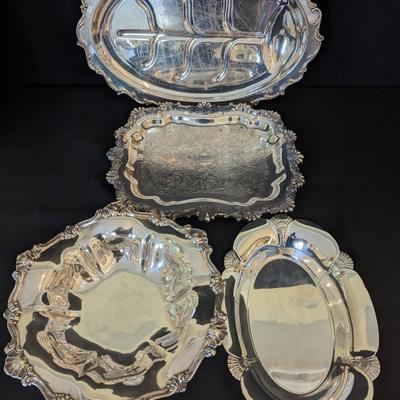 Silver Plated Platters 4pcs