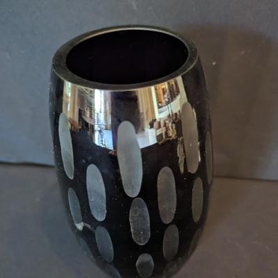 Black Art Glass Vase 