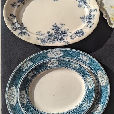 Blue White Platters