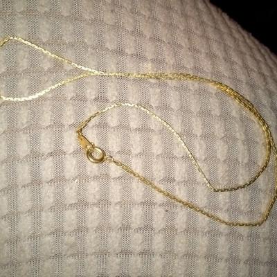 20" 14k yellow gold box chain