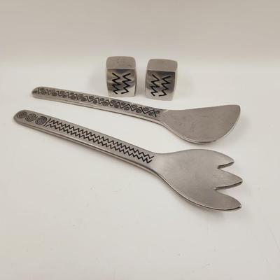WILTON PEWTER SERVING UTENSILS & SALT & PEPPER SHAKERS ST