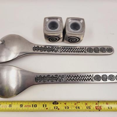 WILTON PEWTER SERVING UTENSILS & SALT & PEPPER SHAKERS ST