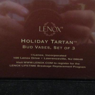 Lenox Holiday Tartan Bud Vase Set (#267)