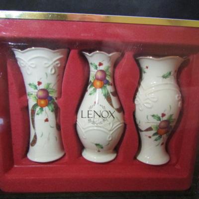 Lenox Holiday Tartan Bud Vase Set (#267)